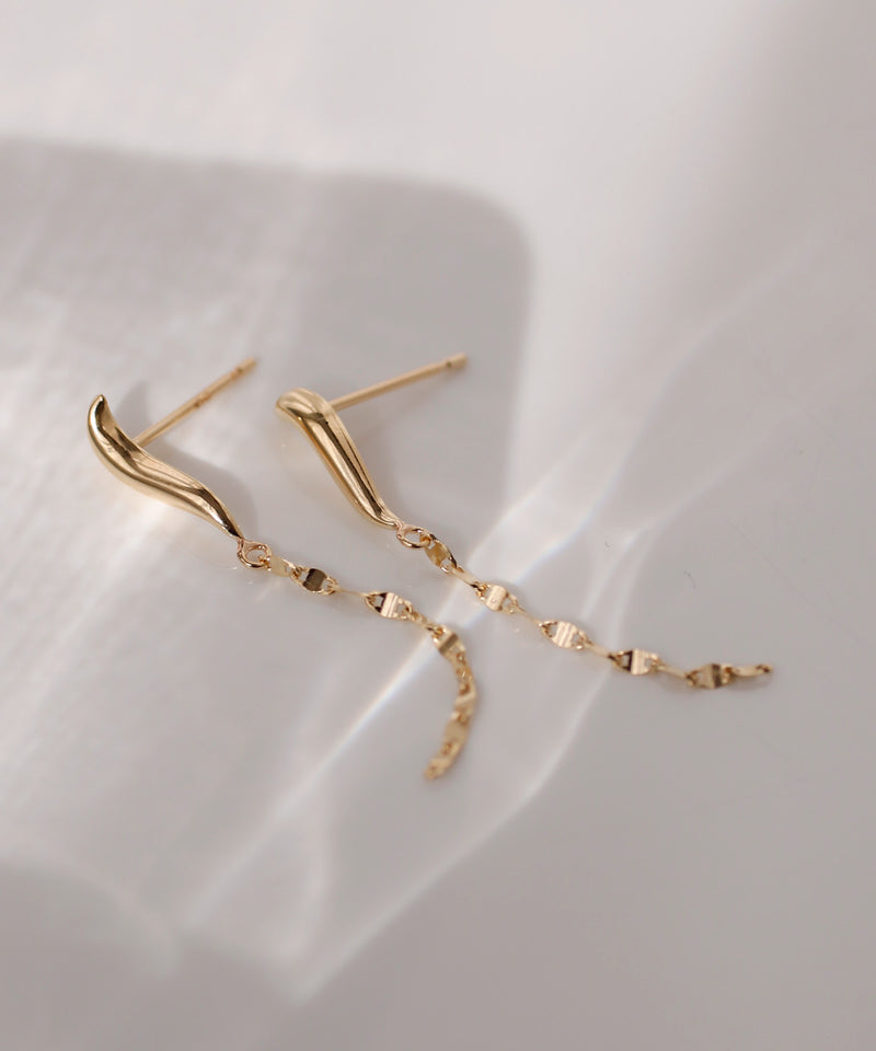 Chain earrings [K10][Basic]