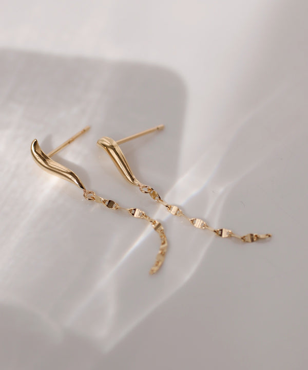 mimi33】チェーンピアス[K10][Basic]｜アネモネ・シエナロゼ・ミミサン