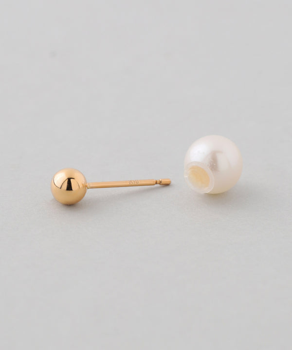 Freshwater pearl back-catch earrings [K10][Basic]