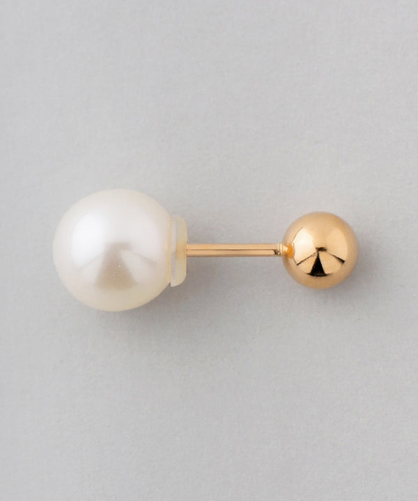 Freshwater pearl back-catch earrings [K10][Basic]