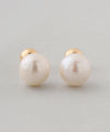 Freshwater pearl back-catch earrings [K10][Basic]