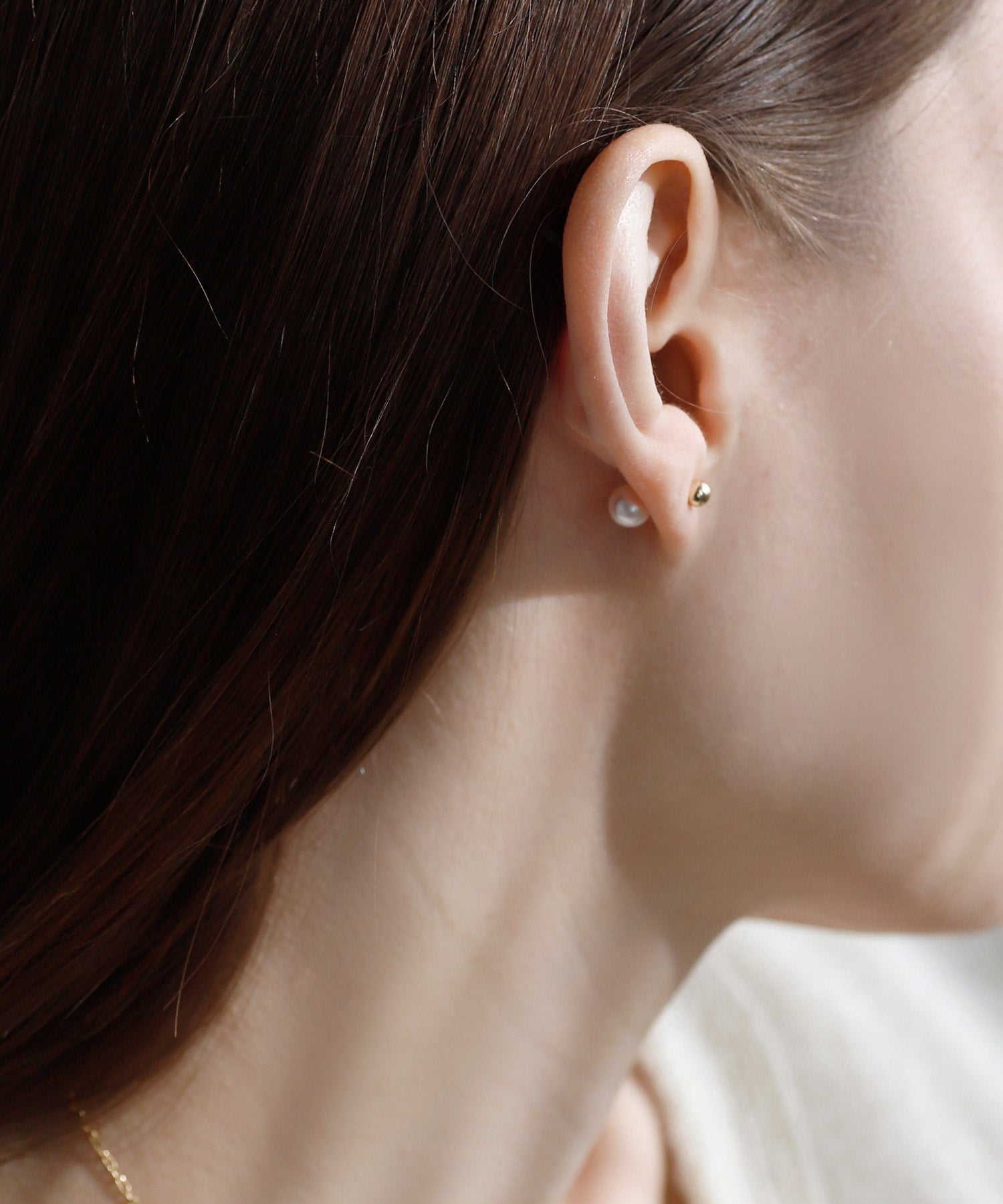 みみ mimi33】淡水パールバックキャッチピアス[K10][Basic]｜アネモネ