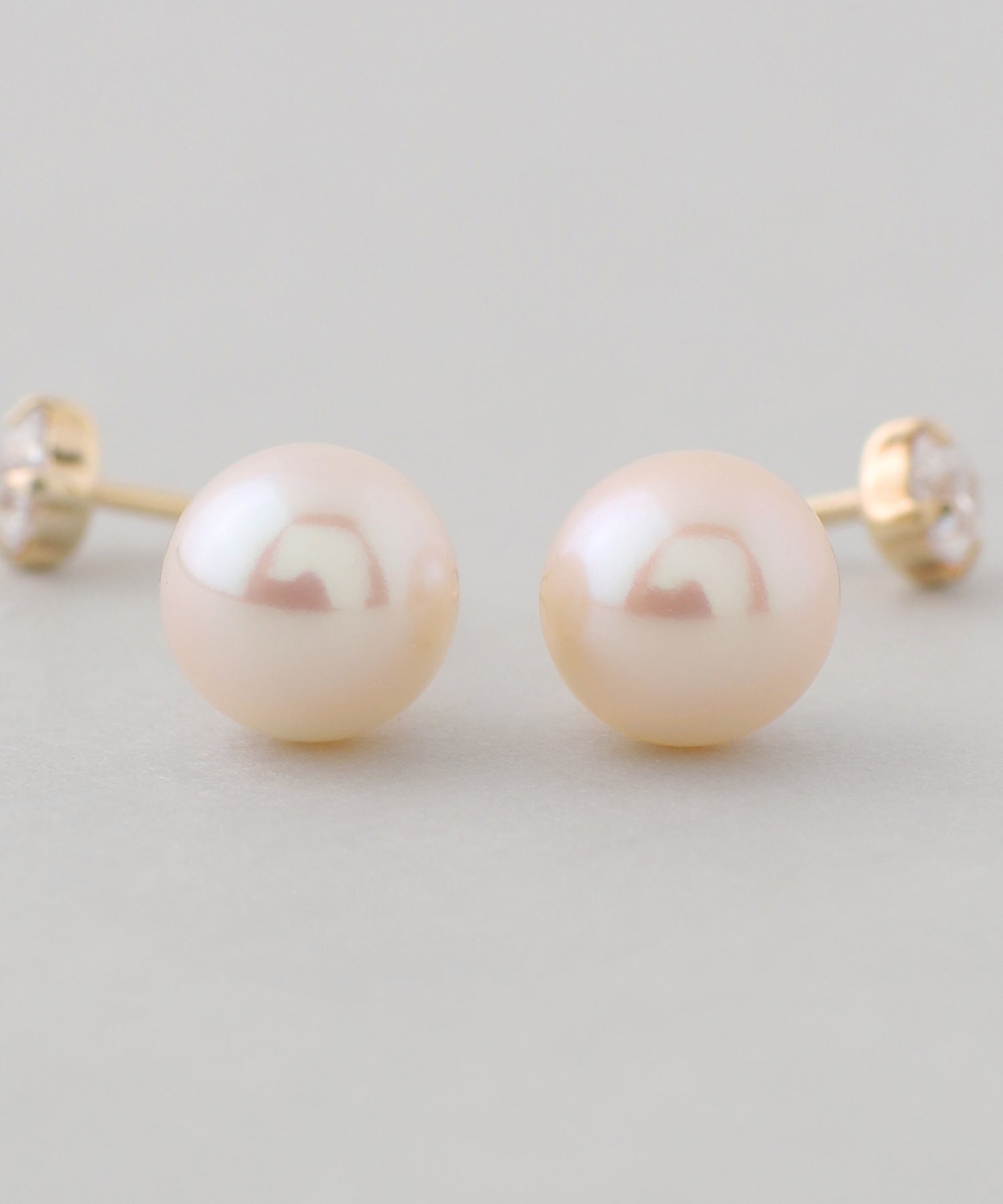 mimi33】ビジュー×淡水パールバックキャッチピアス[K10][Basic