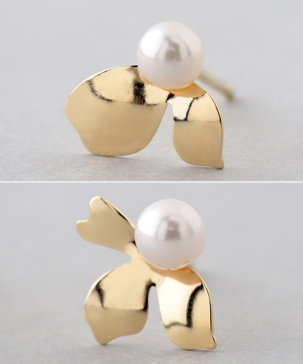 パールアシメピアス[K10][Basic]