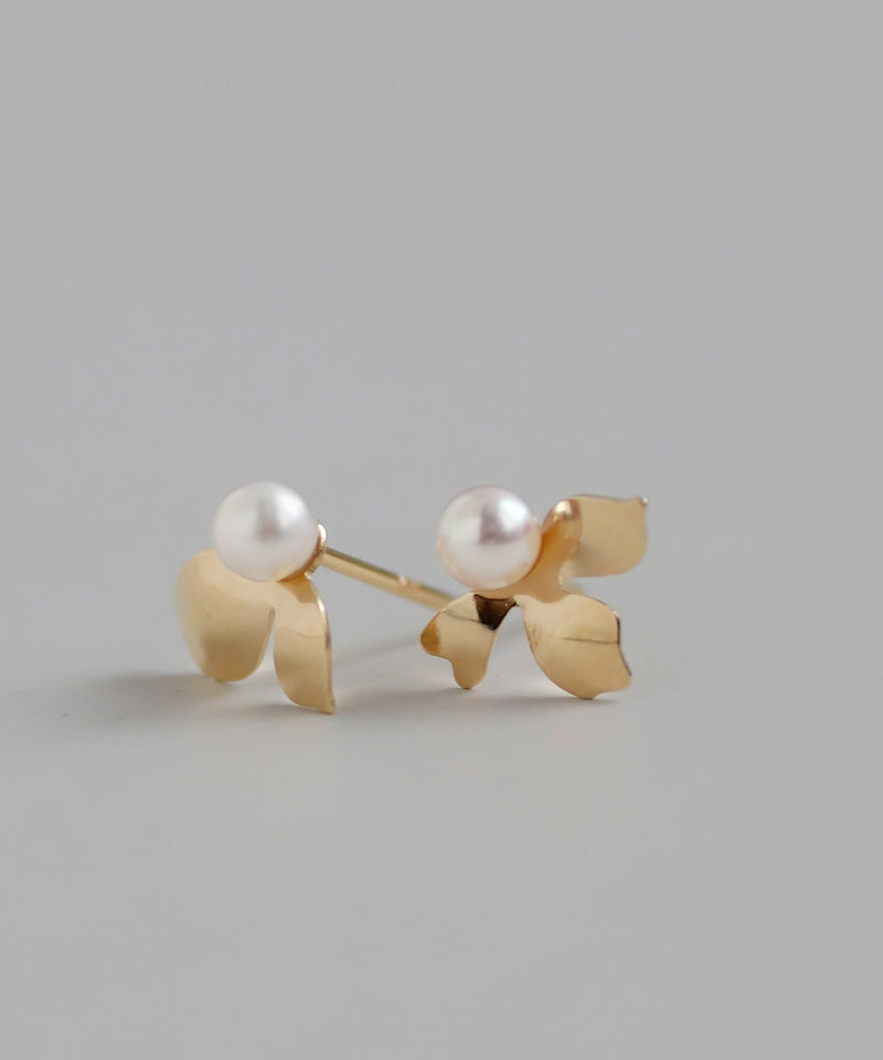 パールアシメピアス[K10][Basic]