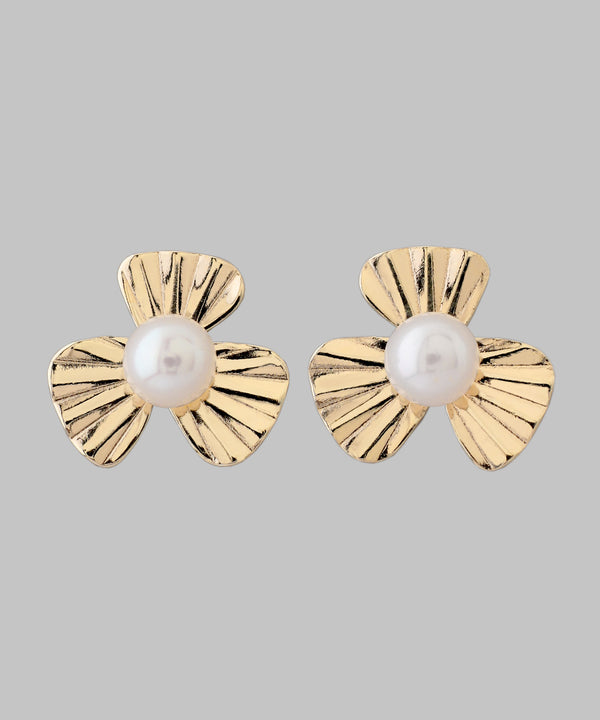 パール×フラワーピアス[K10][Basic]