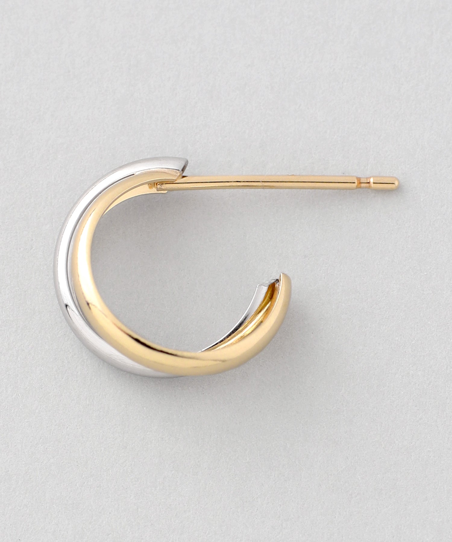 mimi33】コンビカラーフープピアス[K10・プラチナ][Basic]｜アネモネ