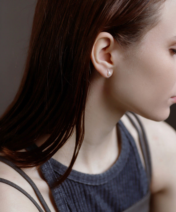 ビジュー×淡水パールピアス[K10][Basic]