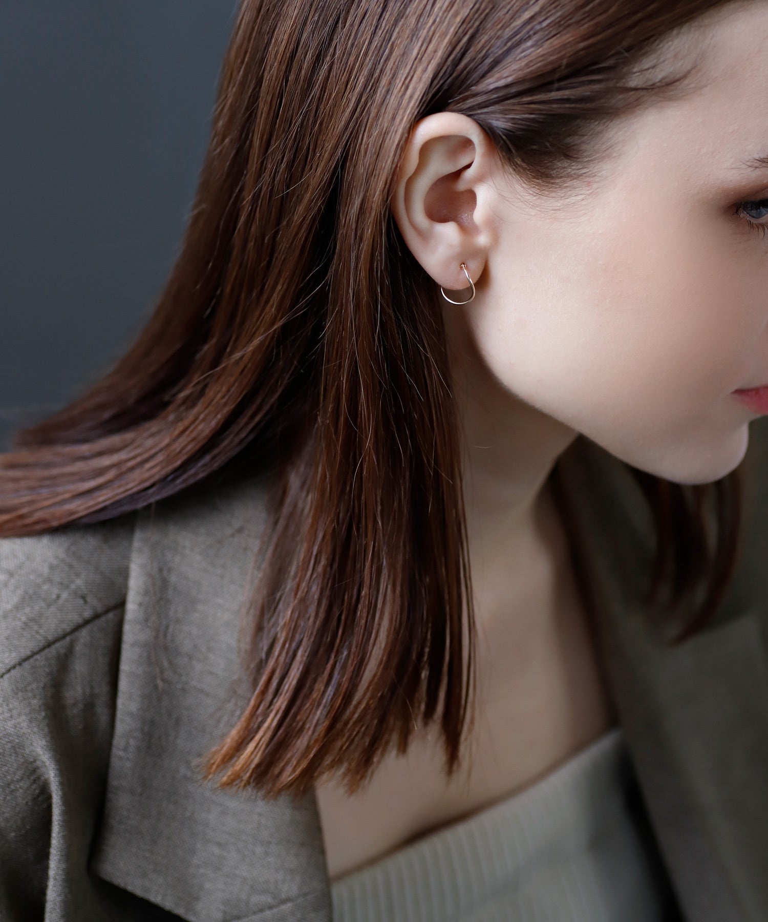 mimi33】ニュアンスフープピアス[K10][Basic]｜アネモネ・シエナロゼ