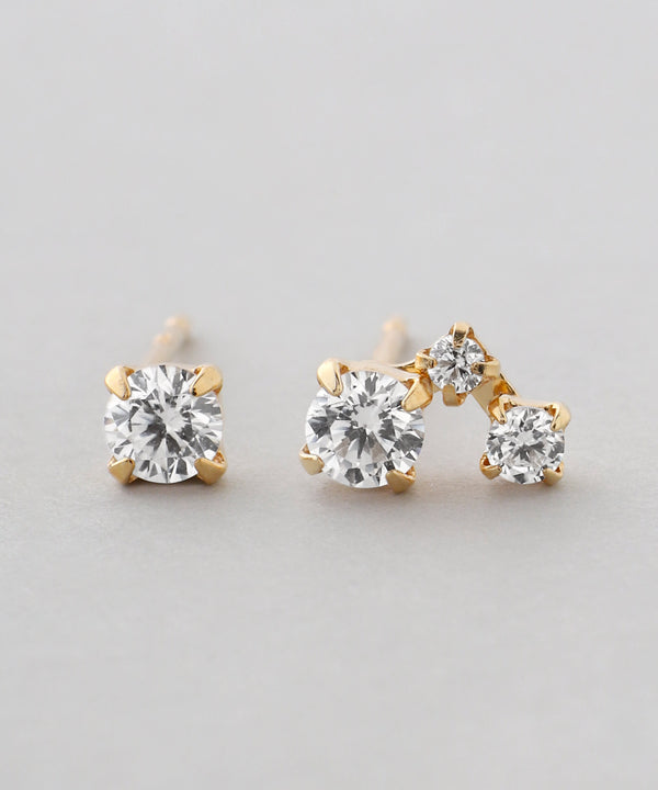 ビジューアシメピアス[K10][Basic]