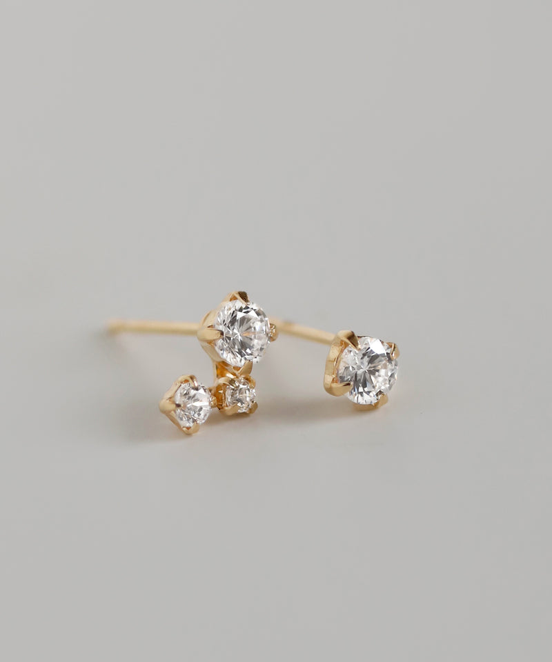 ビジューアシメピアス[K10][Basic]