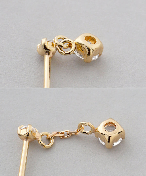 ビジューアシメピアス[K10][Basic]