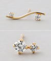 ビジューアシメピアス[K10][Basic]