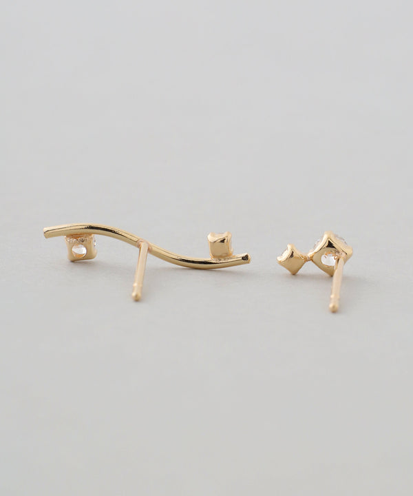 ビジューアシメピアス[K10][Basic]