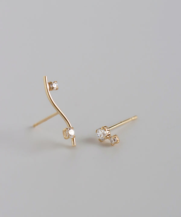 ビジューアシメピアス[K10][Basic]