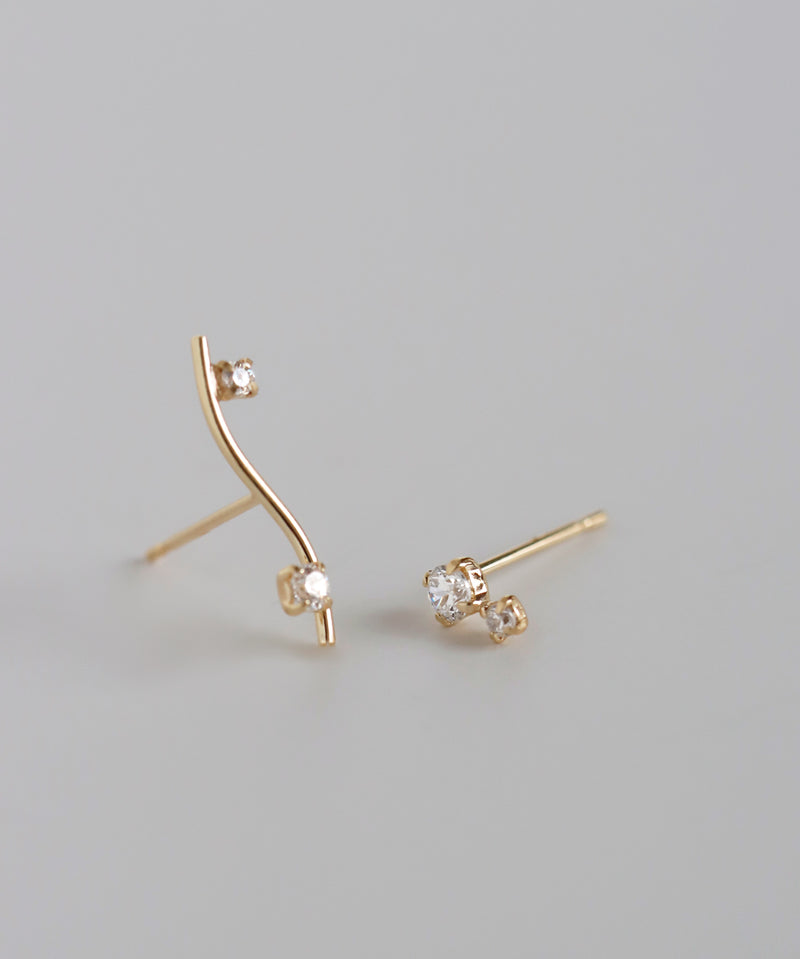 ビジューアシメピアス[K10][Basic]