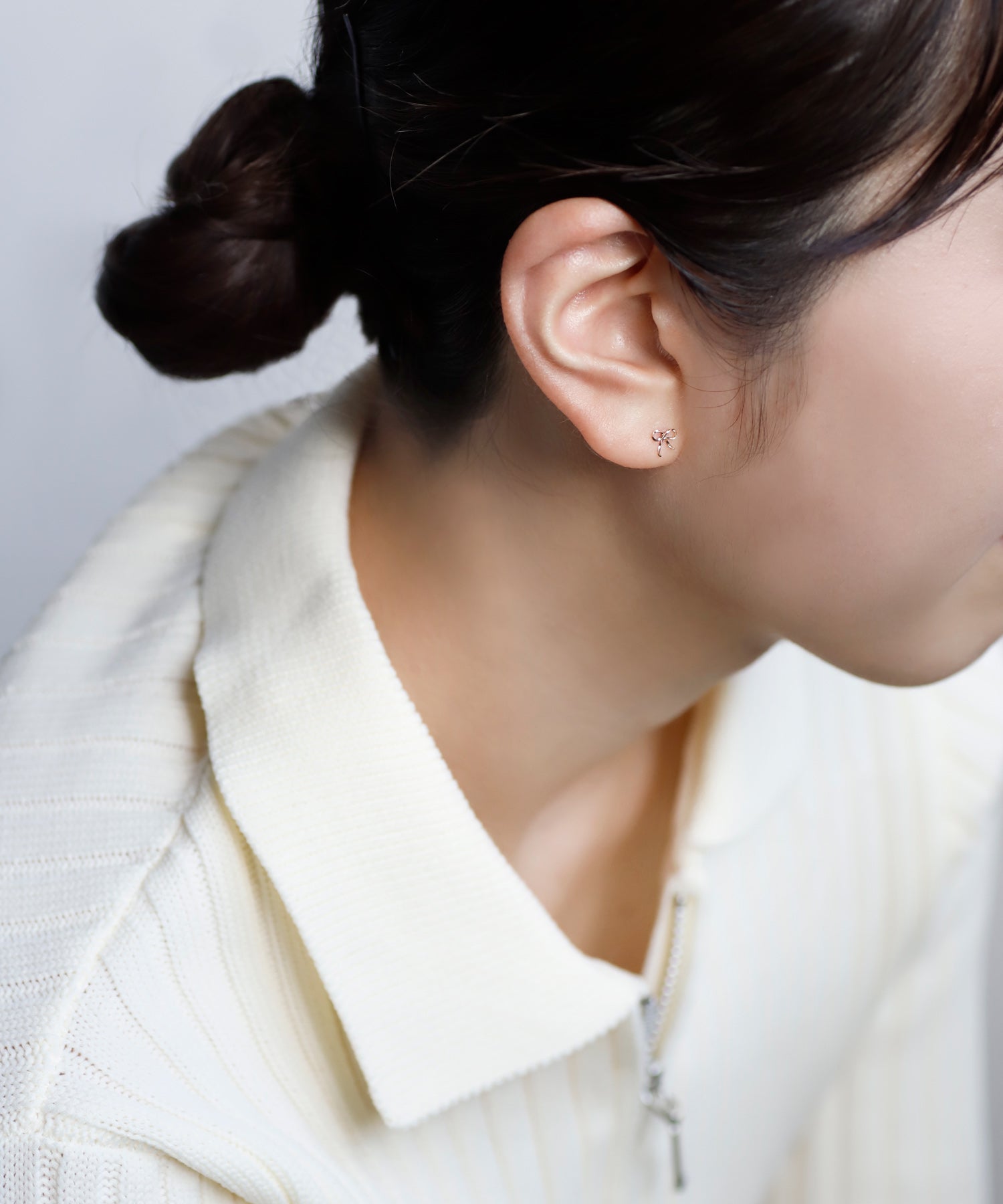 mimi33】リボンピアス[K10][Basic]｜アネモネ・シエナロゼ・ミミサン