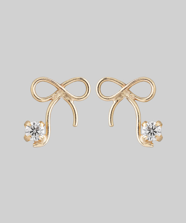 ビジューリボンピアス[K10][Basic]