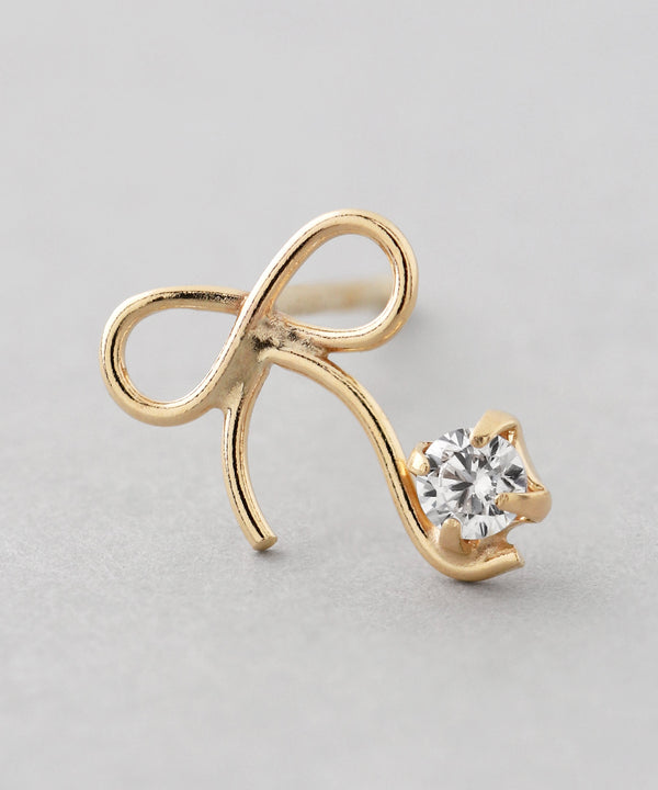 ビジューリボンピアス[K10][Basic]