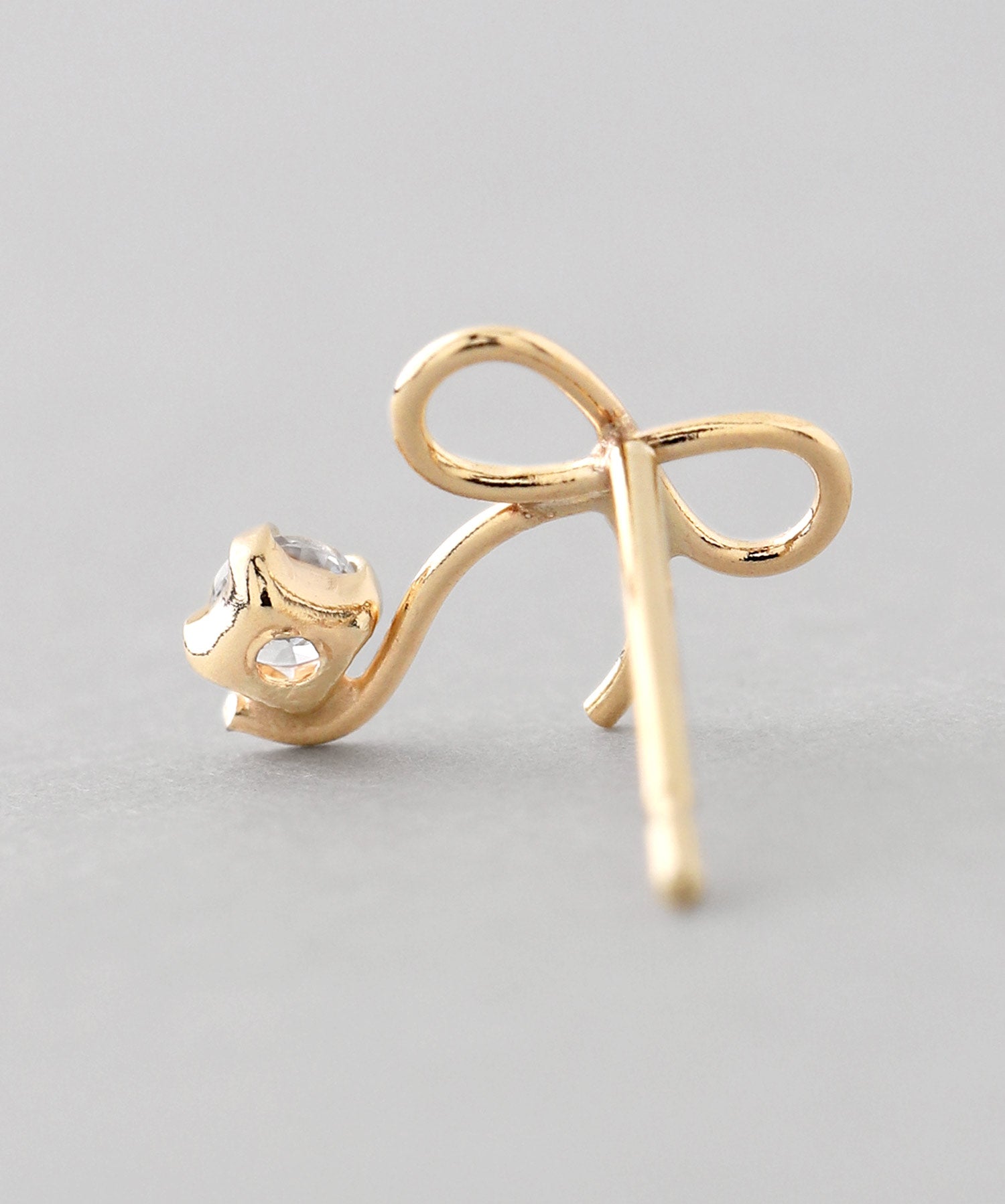 mimi33】ビジューリボンピアス[K10][Basic]｜アネモネ・シエナロゼ