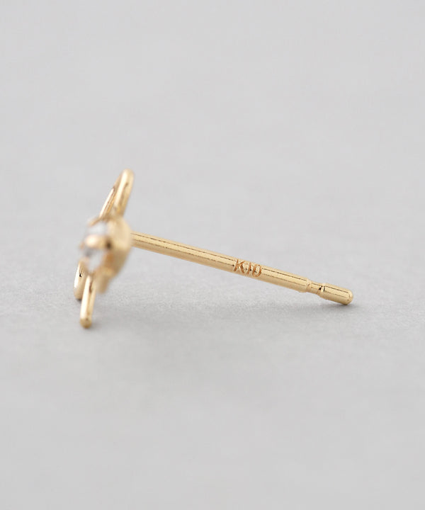 ビジューリボンピアス[K10][Basic]