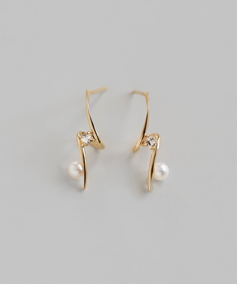 Bijou x Freshwater Pearl Earrings [K10][Basic]
