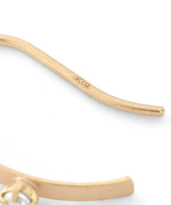 Bijou x Curl Line Hook Earrings [K10][Basic]