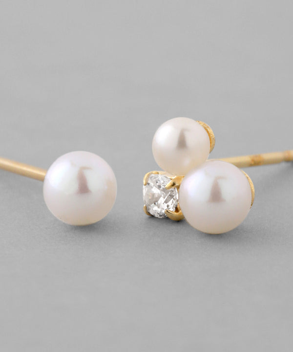 Pearl x Bijou Asymmetric Earrings [K10][Basic]