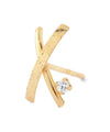 ビジュー×クロスラインピアス[K10][Basic]