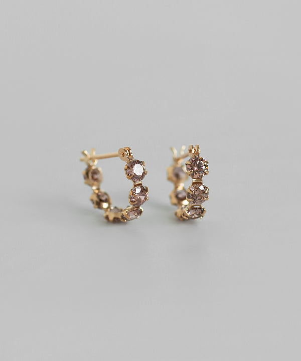 カラービジューフープピアス[K10][Basic]