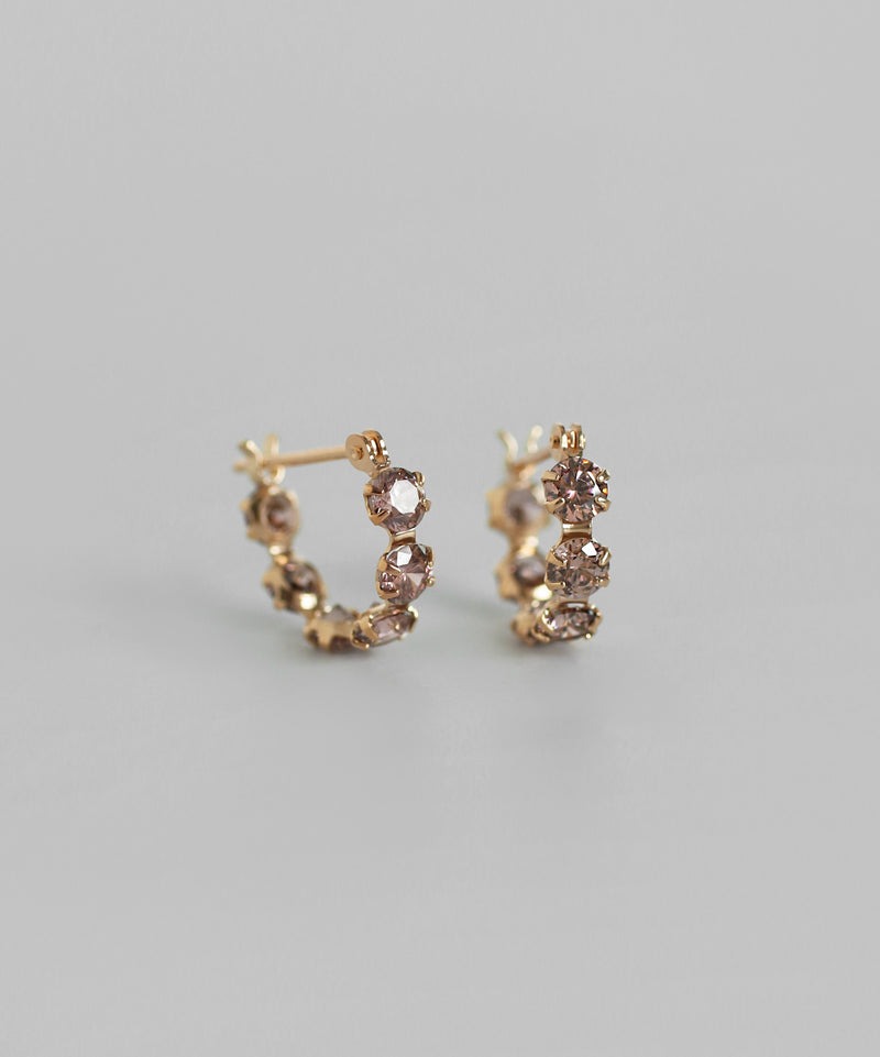 カラービジューフープピアス[K10][Basic]