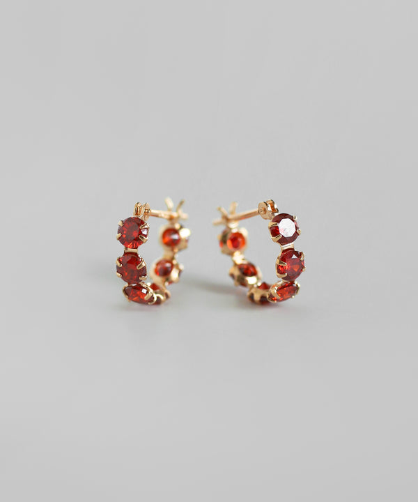 カラービジューフープピアス[K10][Basic]