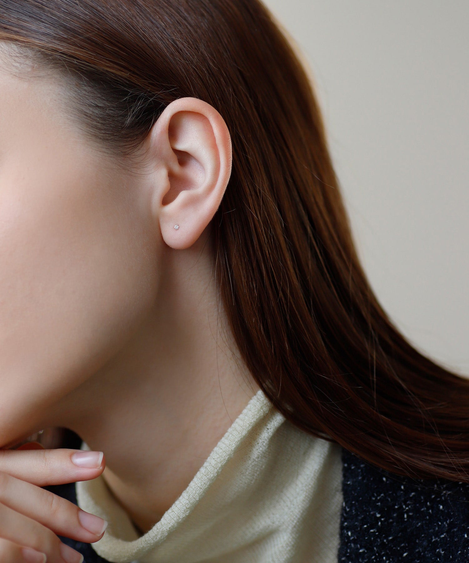 mimi33】【数量限定】1粒ダイヤピアス[K10][Basic]｜アネモネ