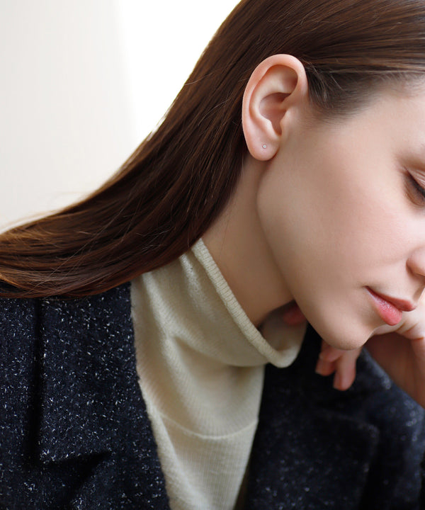 【数量限定】1粒ダイヤピアス[K10][Basic]