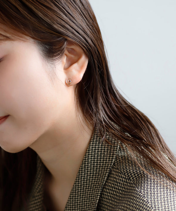 ビジュー×ホースシューピアス[K10][Basic]