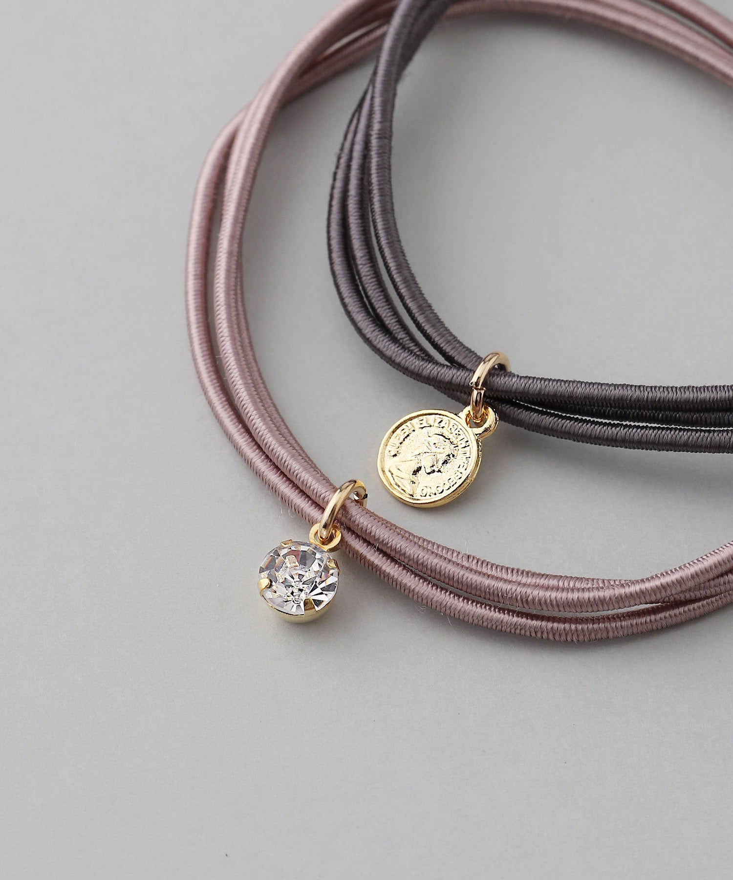 ANEMONE】コインとビジューのヘアゴム[2本セット]｜SANPO ONLINE