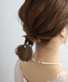 コインとビジューのヘアゴム[2本セット]
