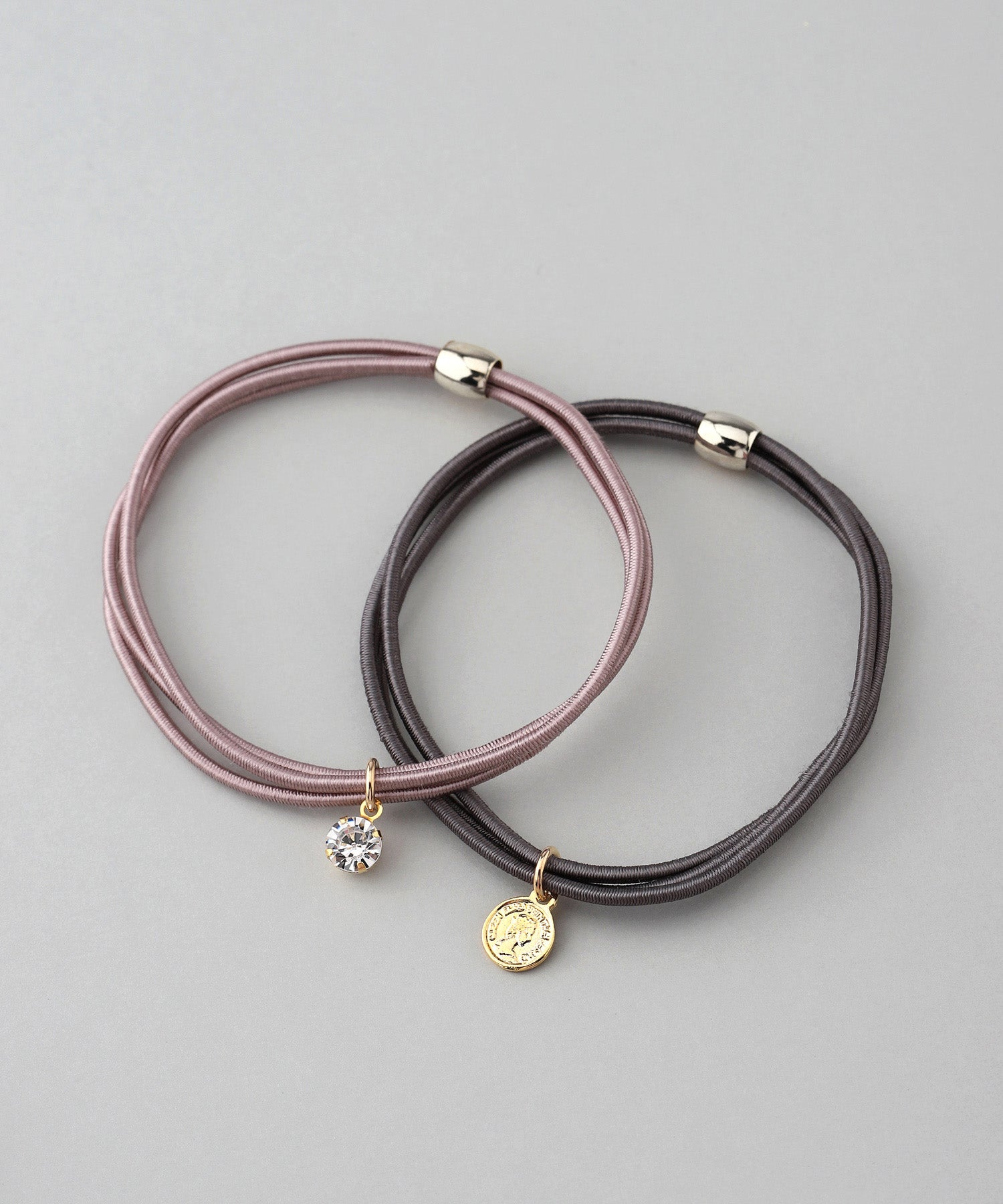 ANEMONE】コインとビジューのヘアゴム[2本セット]｜SANPO ONLINE