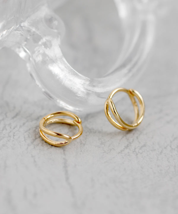 Double Line Mini Hoop Earrings