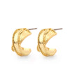 Cross metal milgrain earrings