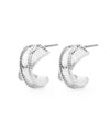 Cross metal milgrain earrings