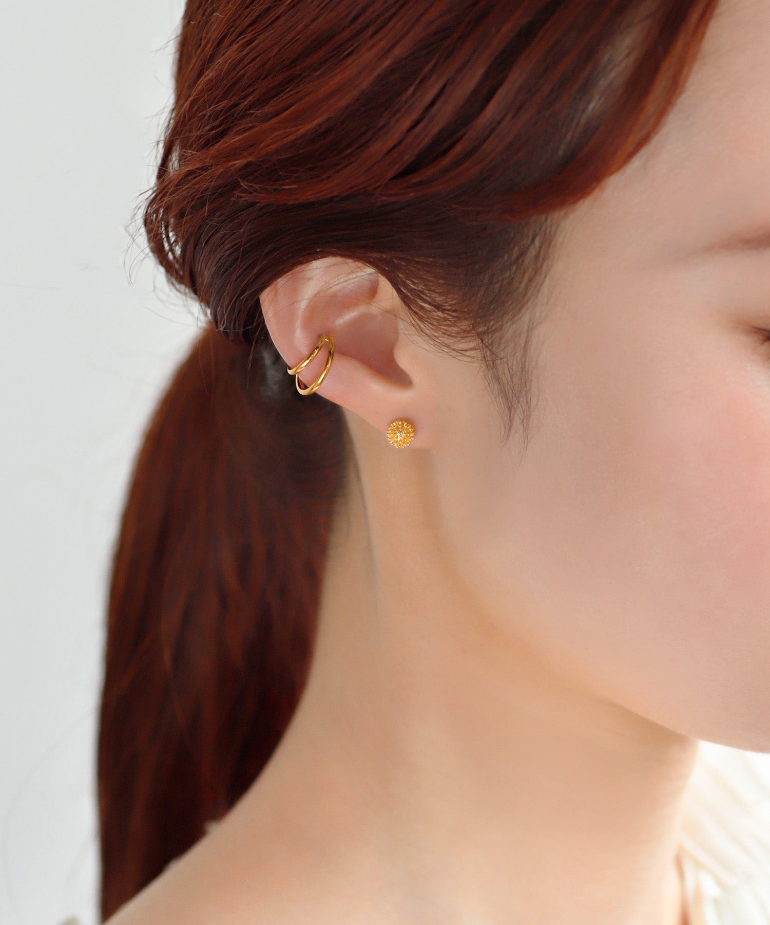 ANEMONE】メタルフラワーピアス｜アネモネ・シエナロゼ・ミミサン