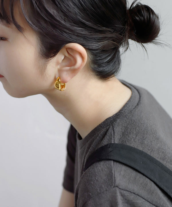 ニュアンスワイドフープピアス[ステンレス][Ownideal]