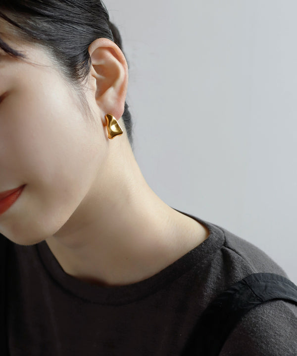 ニュアンスワイドフープピアス[ステンレス][Ownideal]