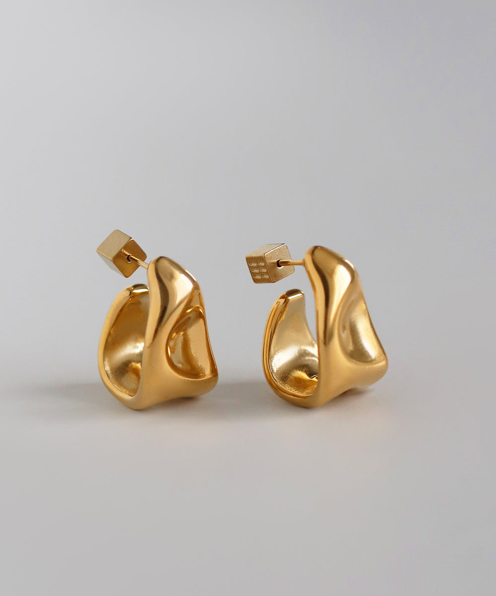 mimi33】【ステンレスIP】ニュアンスワイドフープピアス