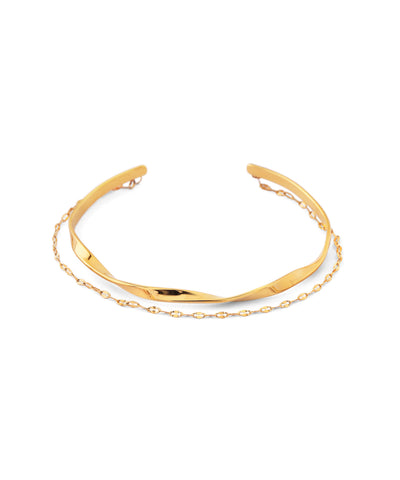 【ステンレス】チェーン×ツイストメタルバングル