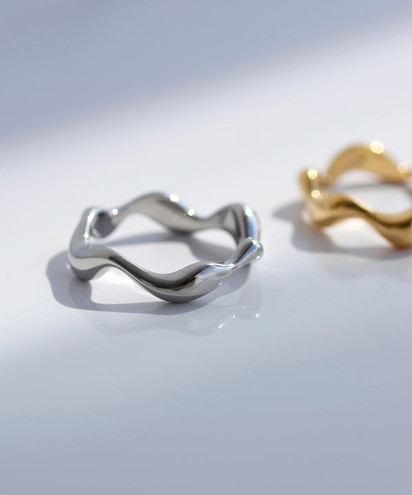 mimi33】【ステンレス】ニュアンスウェーブリング[Ownideal]｜SANPO