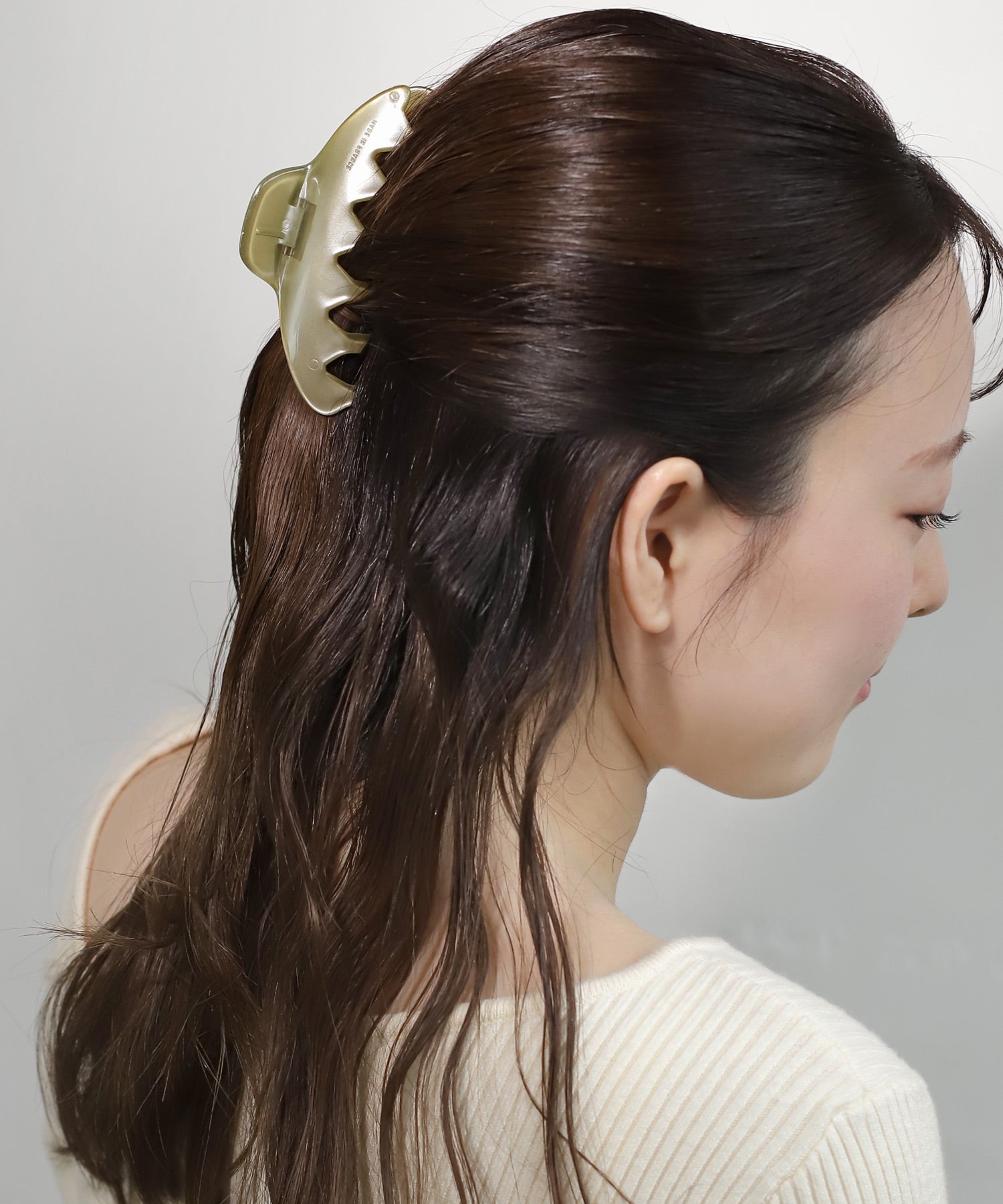 Ch!iii シルバー ヘアクリップ フランス製メタリックバンスクリップ｜アネモネ・シエナロゼ・ミミサン