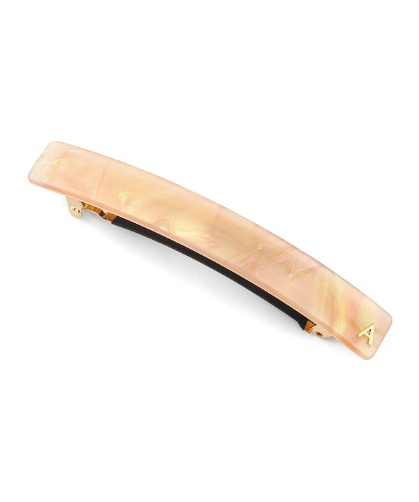 ✨ハリックァ✨天然石オレンジアベンチュリン　ヘアアクセサリー　フランス製バレッタ ✨ハリックァ✨天然石オレンジアベンチュリン ヘアアクセサリー