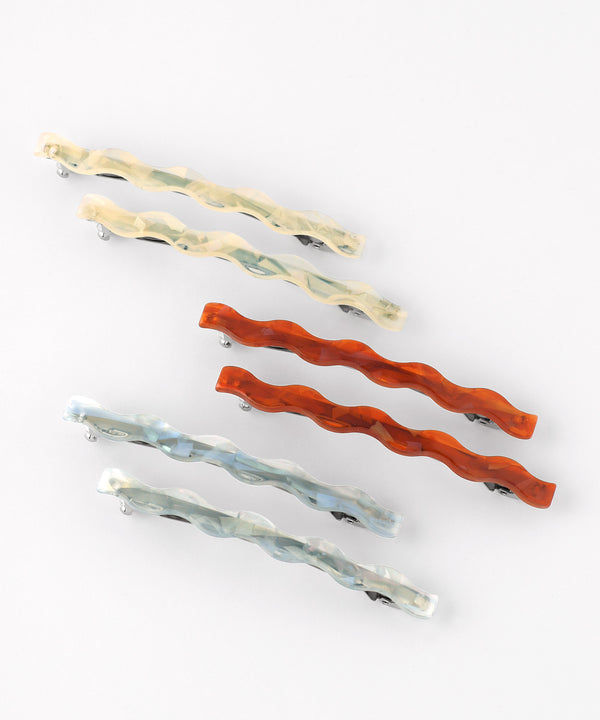 ストライプマーブルウェーブバレッタ